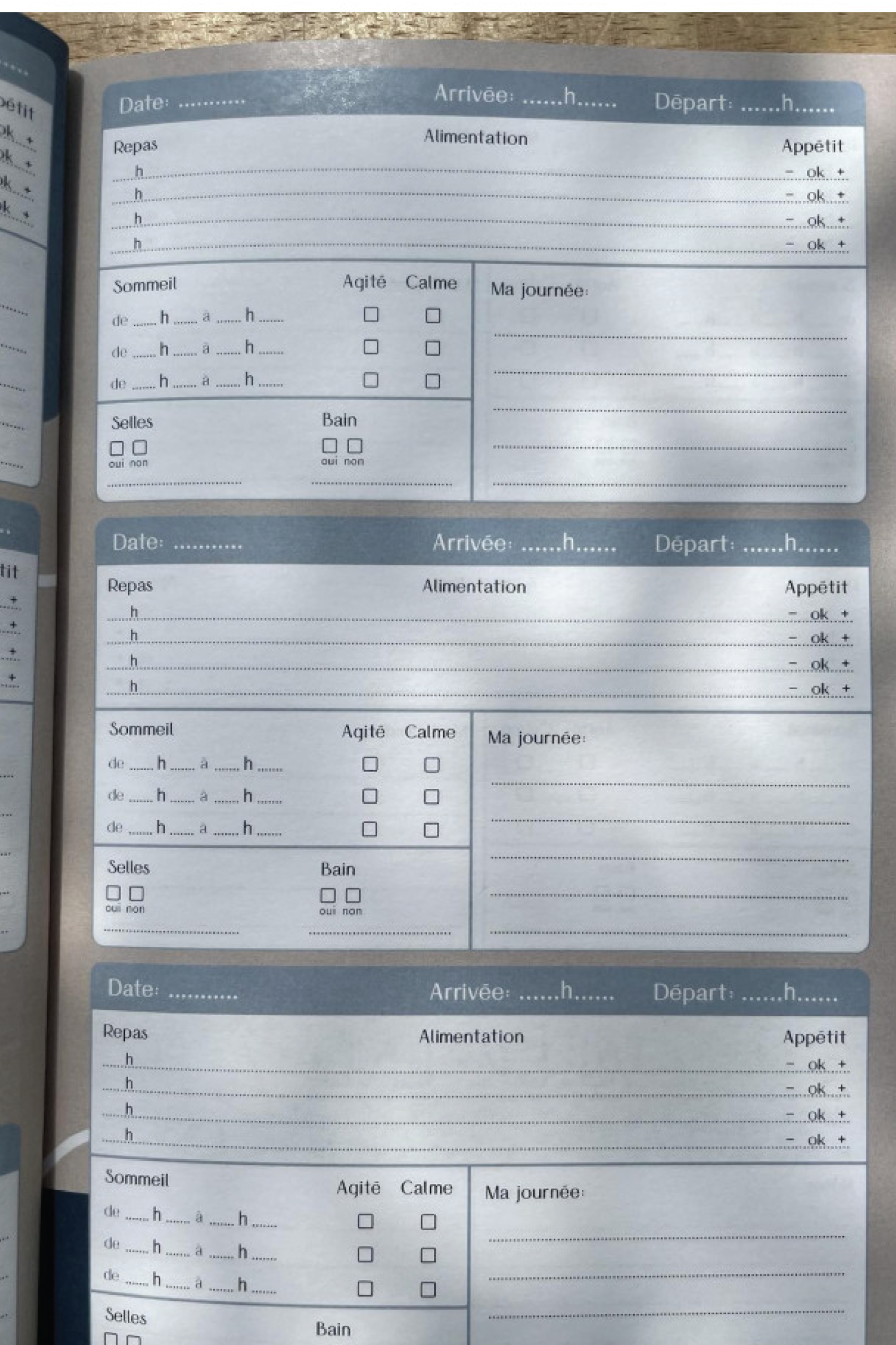 Cahier De Présence Nounou Page De Garde Carnet de bord nounou